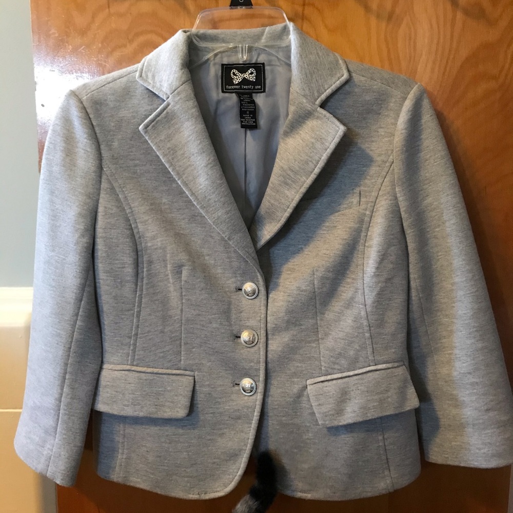 Gray cotton blazer